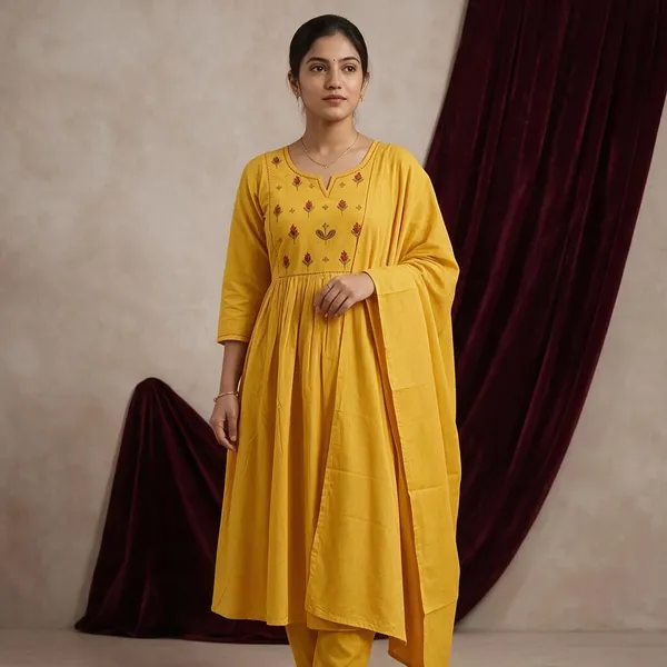 Yellow_Embroidered_Anarkali_Suit_Set_With_Dupatta