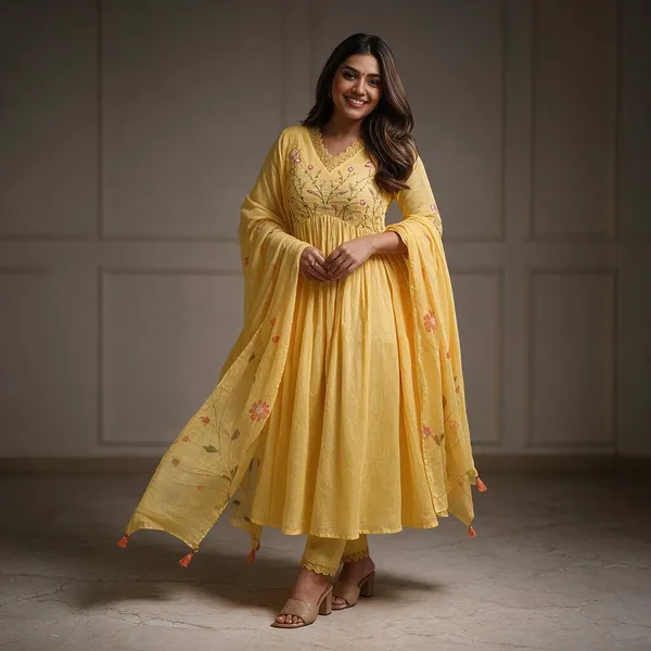 Yellow_Floral_Embroidered_Anarkali_Suit_Set_With_Dupatta