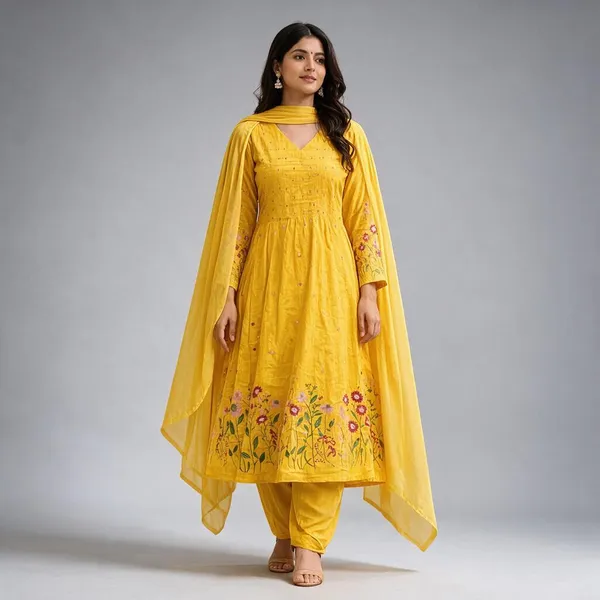 Yellow_Floral_Embroidered_Anarkali_Suit_Set_With_Dupatta