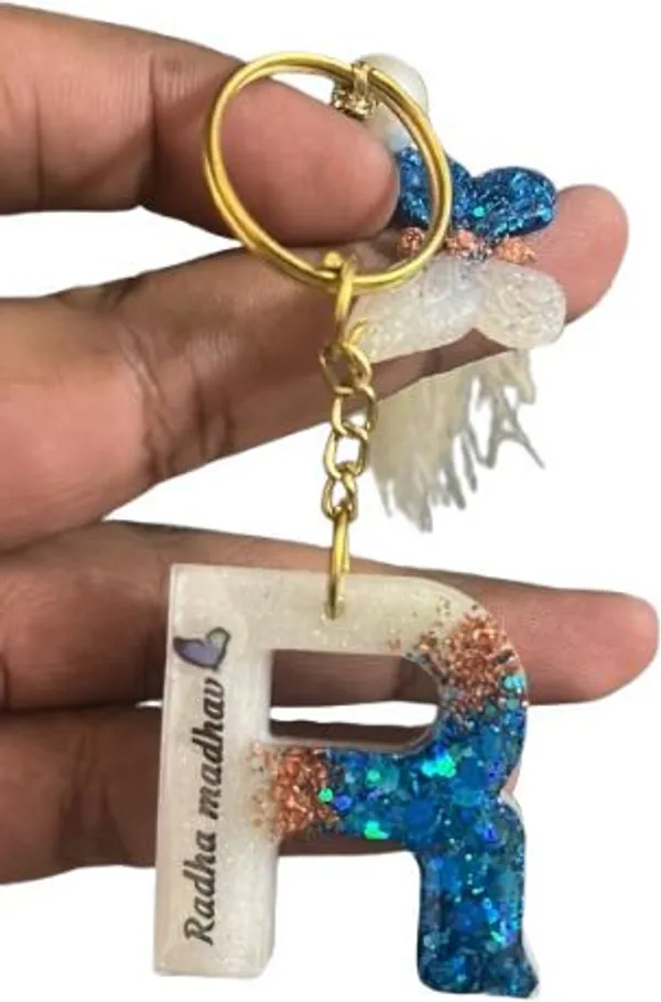 Anjal_artist_Letter_R_Resin_Keychain_with_Glitter_|_Handmade_Alphabet_Initial_Key_Ring_Key_Chain_()