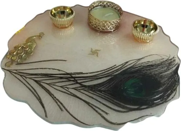Anjal_artist_Pooja_Thali_Set_Plastic_(1_Pieces,_Beige,_White,_Gold)