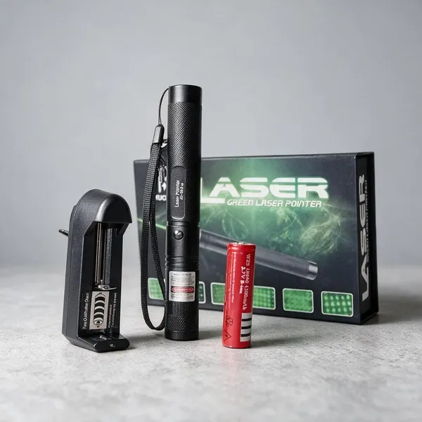 Black_Green_Plastic_Rechargeable_Laser_Pointer_Kit