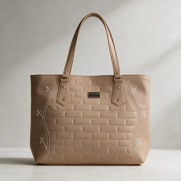 Beige_Leather_Embroidered_Tote_Handbag_For_Women