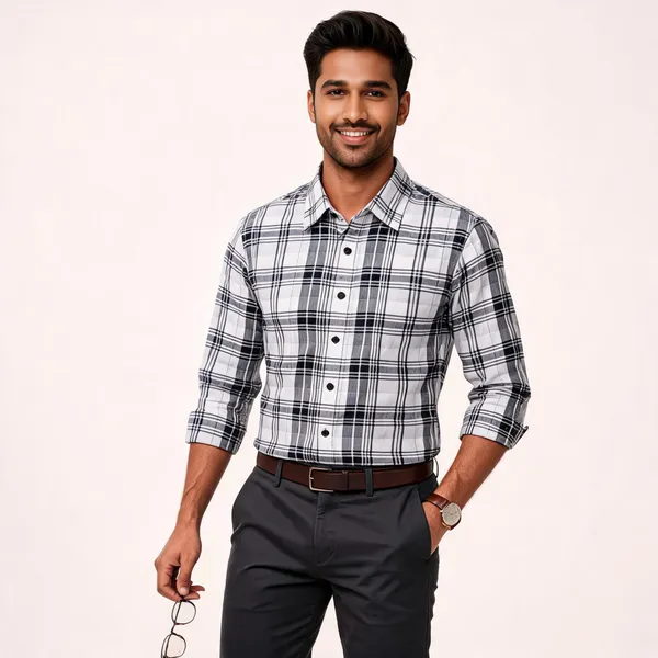 White_Checked_Regular_Fit_Shirt_for_Men