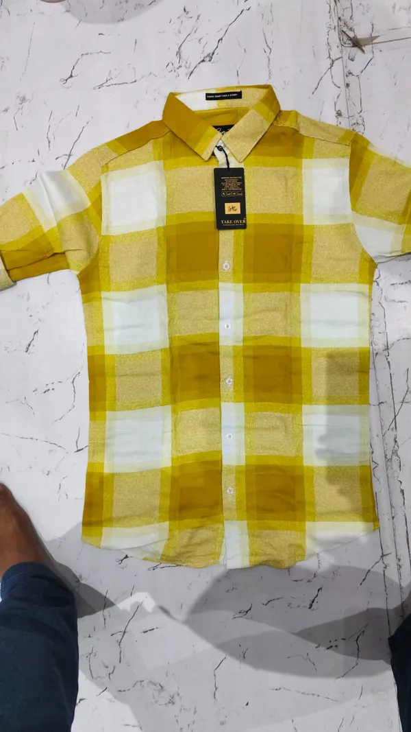 Yellow_Checkered_Casual_Shirt_for_Men