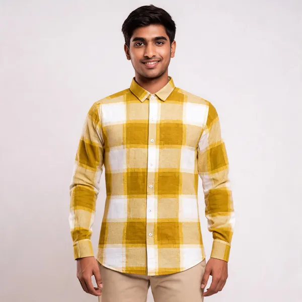 Yellow_Checkered_Casual_Shirt_for_Men