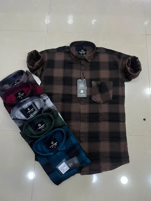 Brown_Plaid_Short_Sleeve_Shirt_for_Men