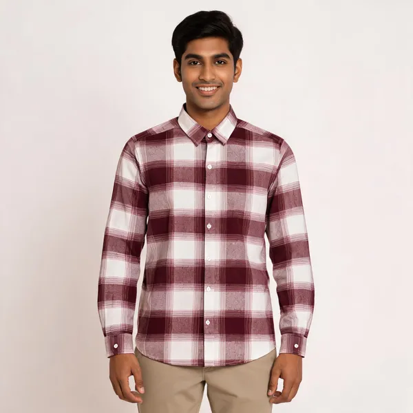 Maroon_Woven_Check_Regular_Fit_Shirt_for_Men