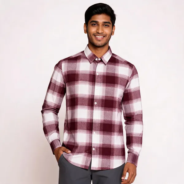 Maroon_Woven_Check_Regular_Fit_Shirt_for_Men