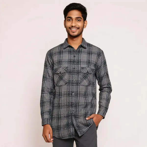 Grey_Checkered_Casual_Shirt_for_Men