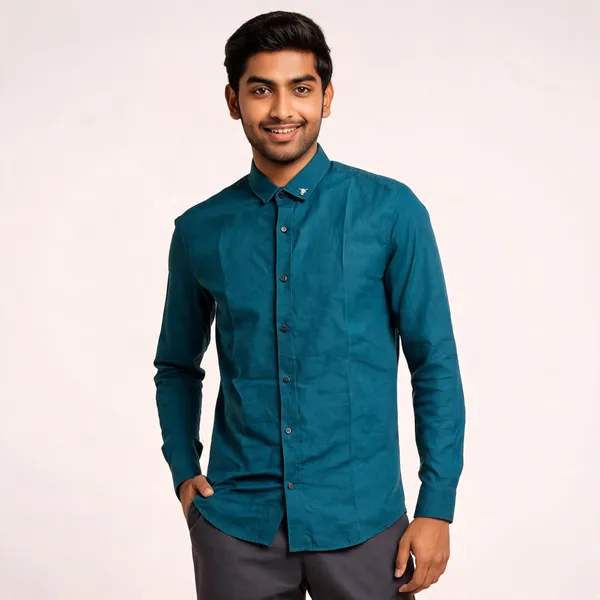 Teal_Casual__Shirt_for_Men