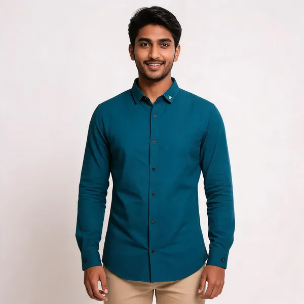 Teal_Casual__Shirt_for_Men