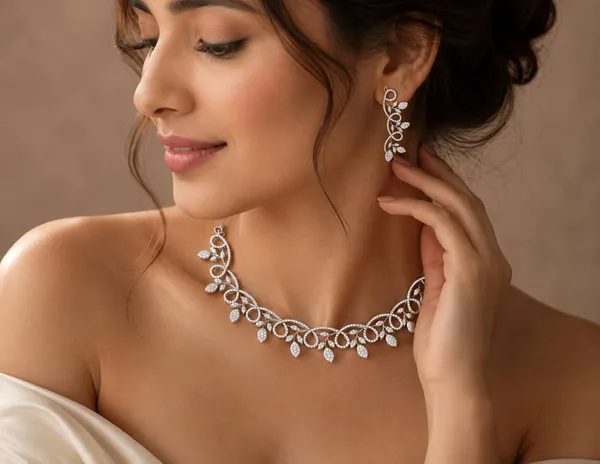Silver_Tone_Floral_Necklace_Set_for_Women