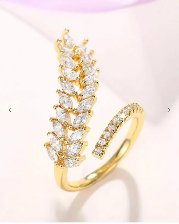 Gold_Tone_Leaf_Design_Adjustable_Ring_for_Women