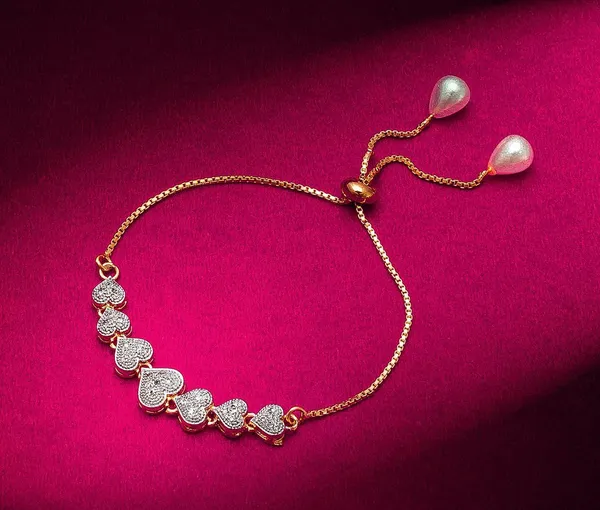 Gold_Tone_Heart_Charm_Adjustable_Bracelet_for_Women