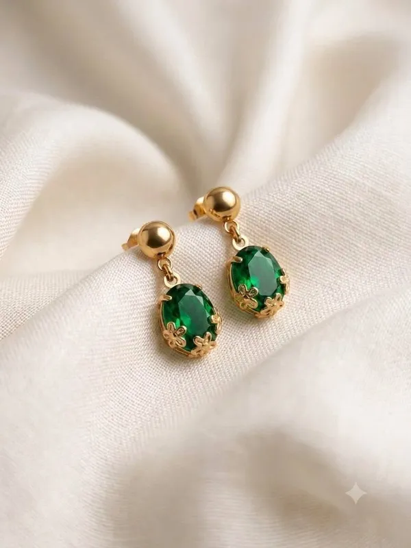 Green_Gold_Tone_Oval_Drop_Earrings_for_Women