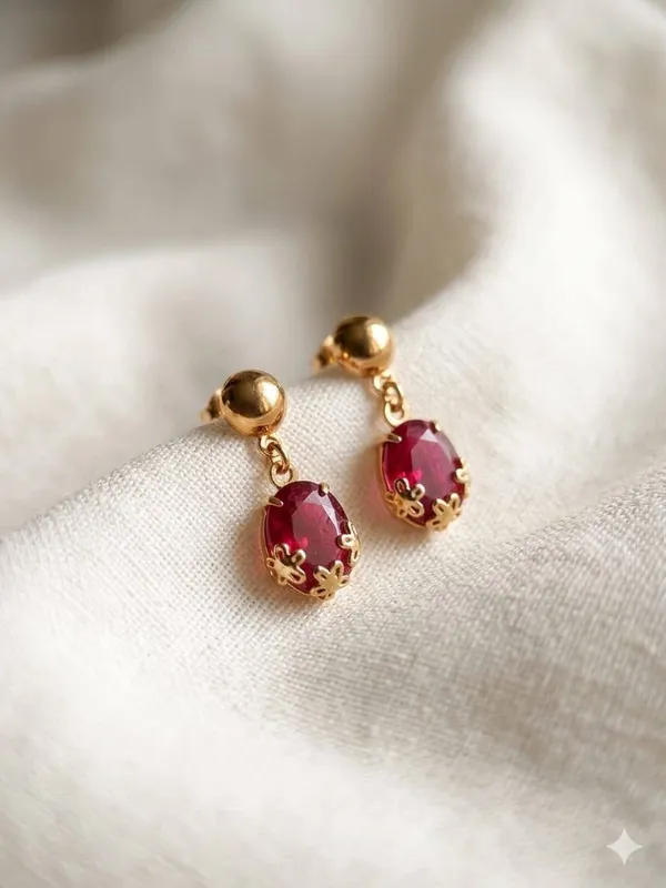 Red_Gold_Tone_Drop_Earrings_for_Women