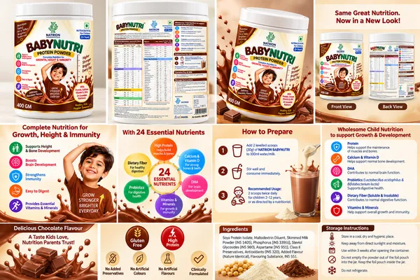 NATRION_BABYNUTRI_Protein_Powder_for_Kids_(2+_Years)_|_Complete_Nutrition_for_Growth,_Height,_Brain_&_Immunity_|_24_Essential_Nutrients_with_DHA_&_Probiotics_|_Delicious_Chocolate_Flavour,_400g