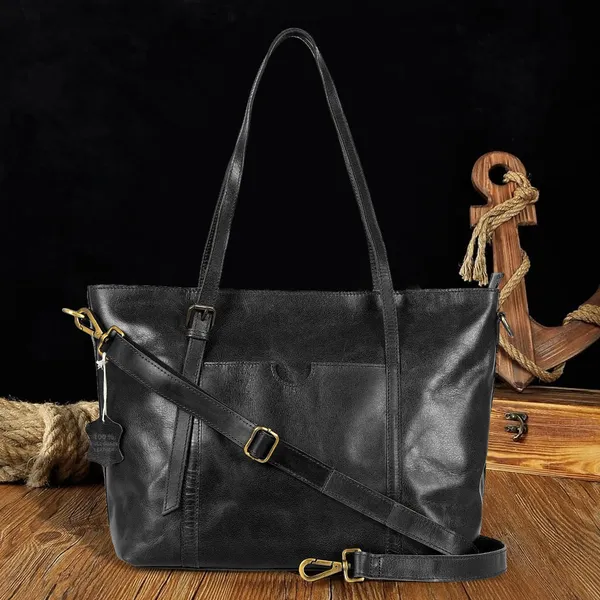 Black_Leather_Casual_Tote_Bag_For_Women