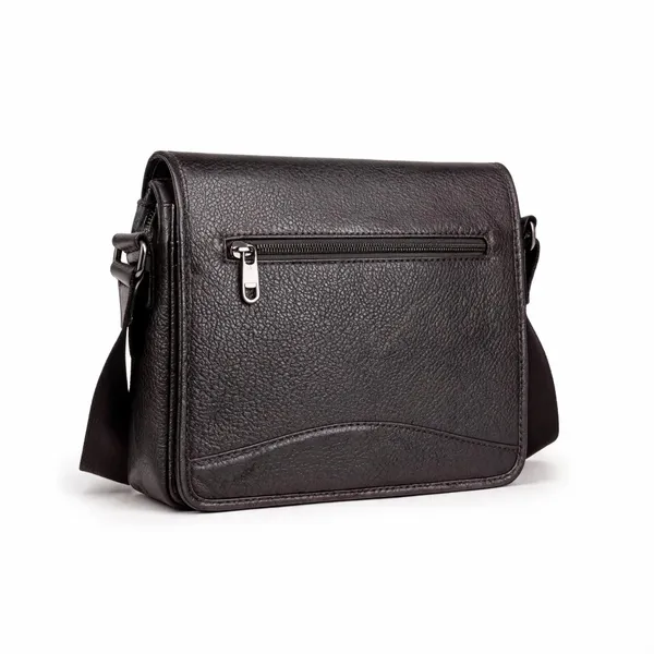 Black_Faux_Leather_Messenger_Bag_For_Men