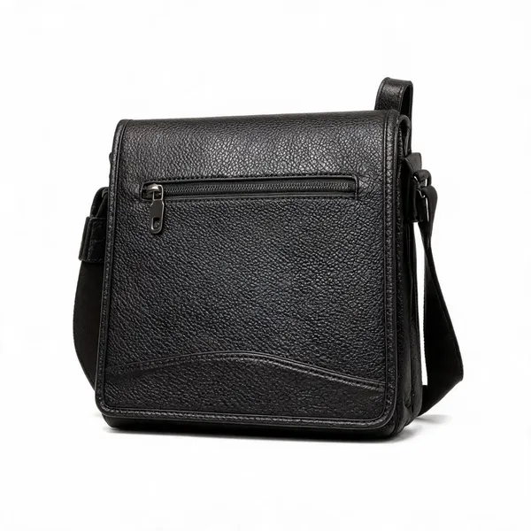 Black_Textured_Leather_Crossbody_Messenger_Bag_For_Men