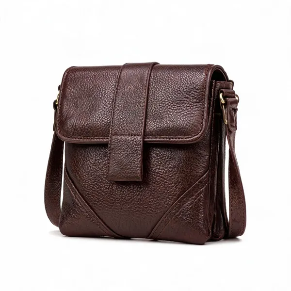 Brown_Textured_Leather_Crossbody_Sling_Bag_For_Men
