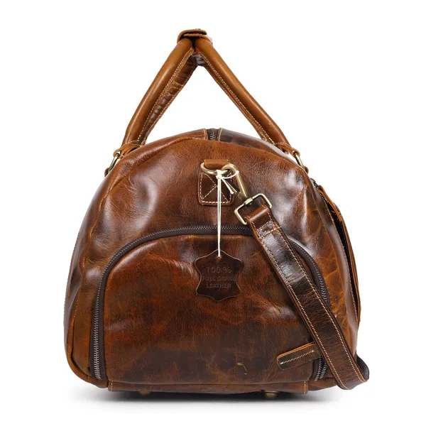 Brown_Leather_Look_Travel_Duffel_Bag_For_Unisex