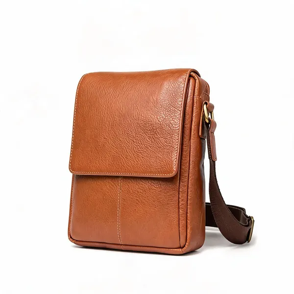 Brown_Textured_Leather_Crossbody_Sling_Bag_For_Men