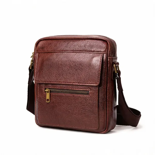 Brown_Textured_Leather_Sling_Bag_For_Men