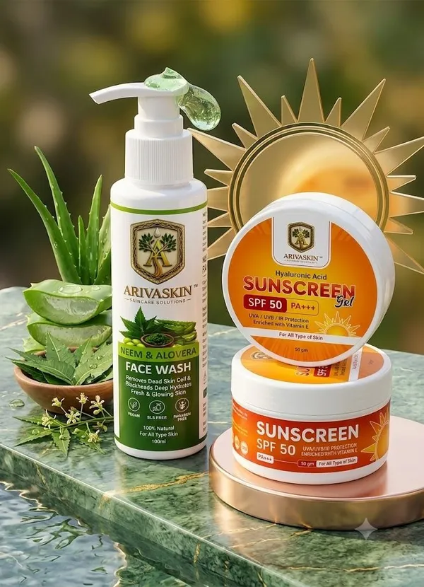 arivaskin_Combo_pack_of_Neem_&_Aloevera_face_wash_and_sunscreen_(2_Items_in_the_set)