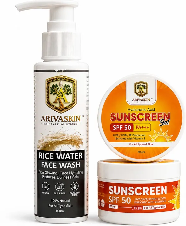 arivaskin_Rice_Water_Face_Wash_&_Sunscreen_Gel_Combo_(2_Items_in_the_set)
