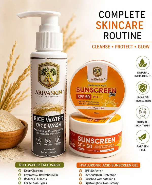 arivaskin_Rice_Water_Face_Wash_&_Sunscreen_Gel_Combo_(2_Items_in_the_set)