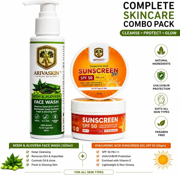 arivaskin_Neem_&_Aloevera_Face_Wash_Sunscreen_Gel_Combo_(2_Items_in_the_set)