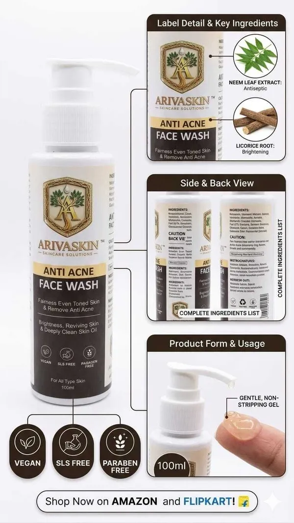 arivaskin_Anti_Acne_Face_Wash_&_Korean_Ginseng_Face_Serum_Combo_(130_ml)