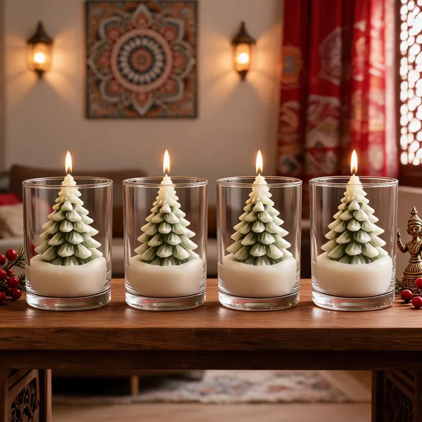 Soy_Wax_Christmas_Tree_Chamomile_Candle_Pack_Of_4