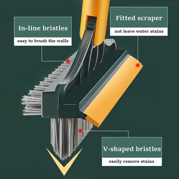 3_In_1_Floor_Scrub_Brush_With_Squeegee_Long_Handle_Bathroom_Cleaning_Brush_Floor_Wiper_Stiff_Bristle_Scrubber_For_Tiles_Kitchen_Balcony_Toilet_Grout_Patio_Home_Cleaning