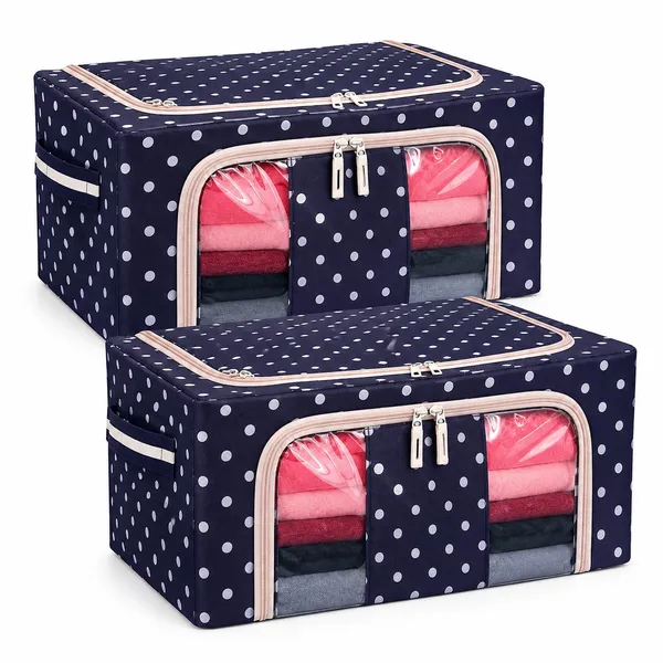 24l_Foldable_Storage_Box_With_Lid_Transparent_Window_Fabric_Clothes_Organizer_With_Zipper_Closure_Wardrobe_Storage_Bag_For_Sarees_Blankets_Toys_Bedding_Household_Items_Pack_Of_2
