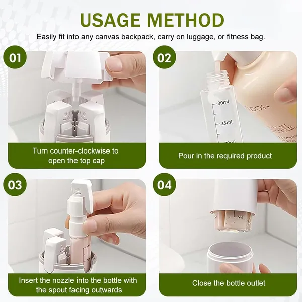 4_In_1_Travel_Toiletry_Bottles_Set_4_X_30ml_Refillable_Pet_Dispenser_Bottles_With_Clear_Capacity_Scale_Leak_Resistant_Portable_Travel_Containers_For_Shampoo_Lotion_Soap_Cream_Personal_Care