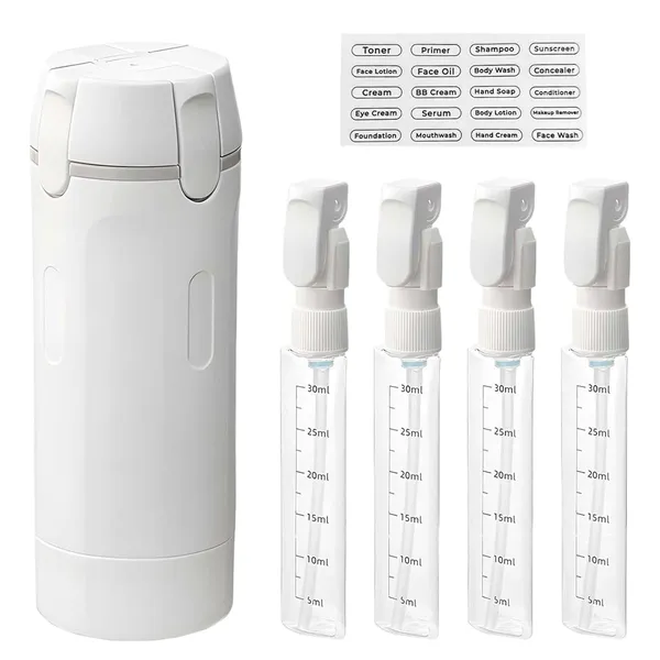 4_In_1_Travel_Toiletry_Bottles_Set_4_X_30ml_Refillable_Pet_Dispenser_Bottles_With_Clear_Capacity_Scale_Leak_Resistant_Portable_Travel_Containers_For_Shampoo_Lotion_Soap_Cream_Personal_Care