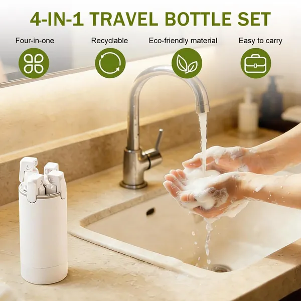 4_In_1_Travel_Toiletry_Bottles_Set_4_X_30ml_Refillable_Pet_Dispenser_Bottles_With_Clear_Capacity_Scale_Leak_Resistant_Portable_Travel_Containers_For_Shampoo_Lotion_Soap_Cream_Personal_Care