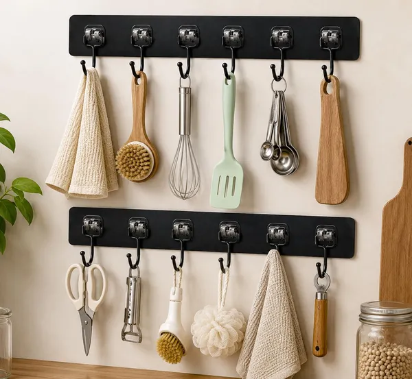 6_In_1_Wall_Hook_Stainless_Steel_Self_Adhesive_Wall_Mounted_Hooks_For_Bathroom_Kitchen_Bedroom_Home_Multi_Purpose_Towel_Clothes_Key_Utility_Hanger_Black
