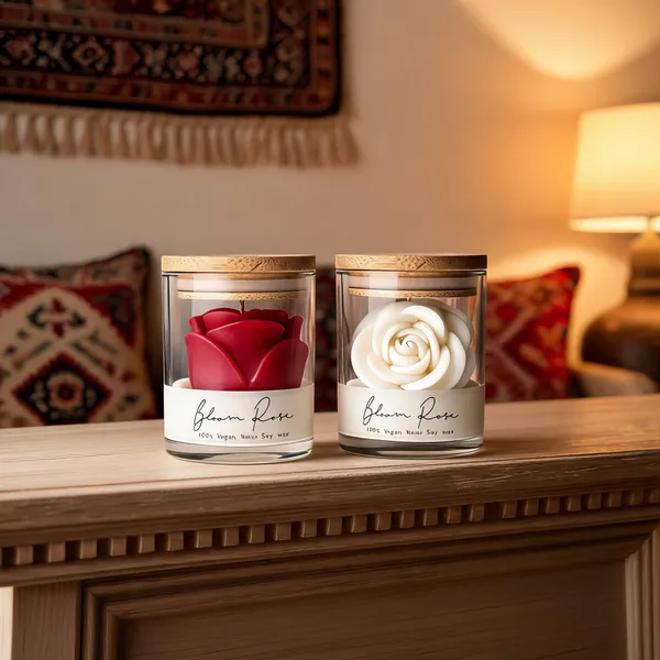 Soya_Wax_Rose_Floral_Candle_-_Pack_of_2