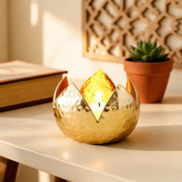 Soy_Wax_Lotus_Shape_Chamomile_Gold_Candle