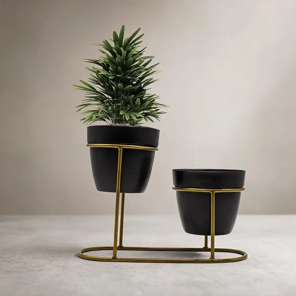 Black_&_Gold_Metal_Plant_Stand_For_Home_Decor