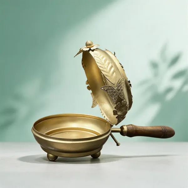 Gold_Metal_with_Wood_Incense_Holder_For_Home_Decor