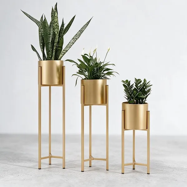 Black_&_Gold_Metal_Plant_Stand_For_Home_Decor