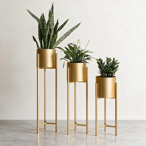 Black_&_Gold_Metal_Plant_Stand_For_Home_Decor