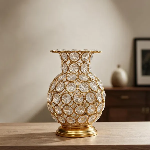 Gold_&_Silver_Brass_Decorative_Vase_For_Home_Decor