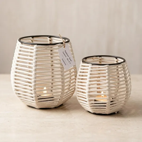 Gold_Fabric_with_Woven_Material_Candle_Holder_For_Home_Decor
