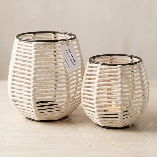 Gold_Fabric_with_Woven_Material_Candle_Holder_For_Home_Decor